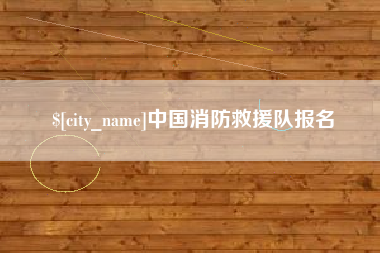 新疆中国消防救援队报名