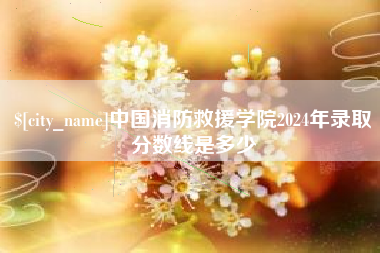 新疆中国消防救援学院2024年录取分数线是多少