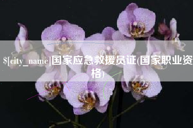 新疆国家应急救援员证(国家职业资格)