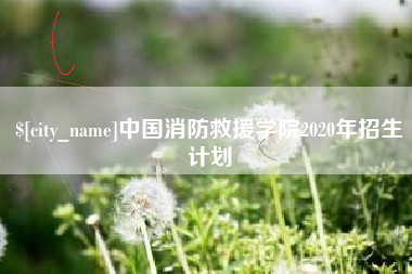 新疆中国消防救援学院2020年招生计划