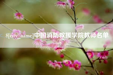 新疆中国消防救援学院教师名单