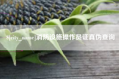 新疆消防设施操作员证真伪查询