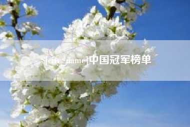 新疆中国冠军榜单