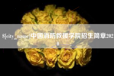 新疆中国消防救援学院招生简章2020