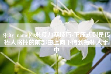 新疆60米接力赛技巧-下压式则是传棒人将棒的前部由上向下传到接棒人手中